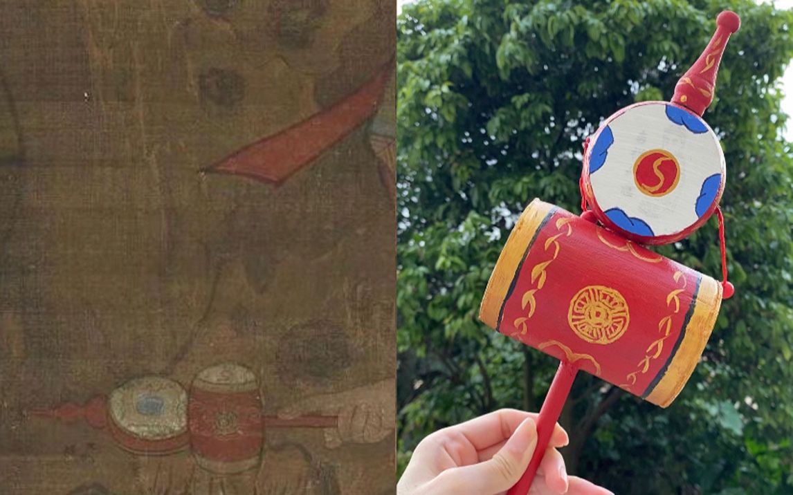 120min,来仿一把古画上货郎车的鼗鼓-拨浪鼓_哔哩哔哩_bilibili