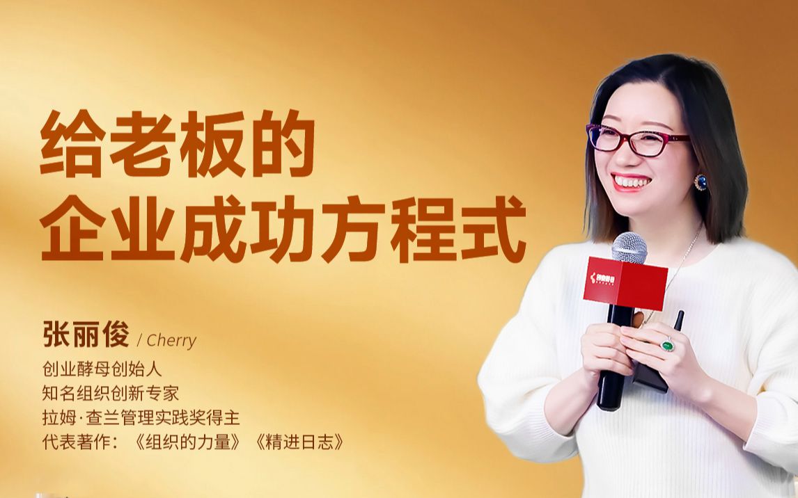 创业酵母张丽俊：给老板的企业成功方程式_哔哩哔哩_bilibili