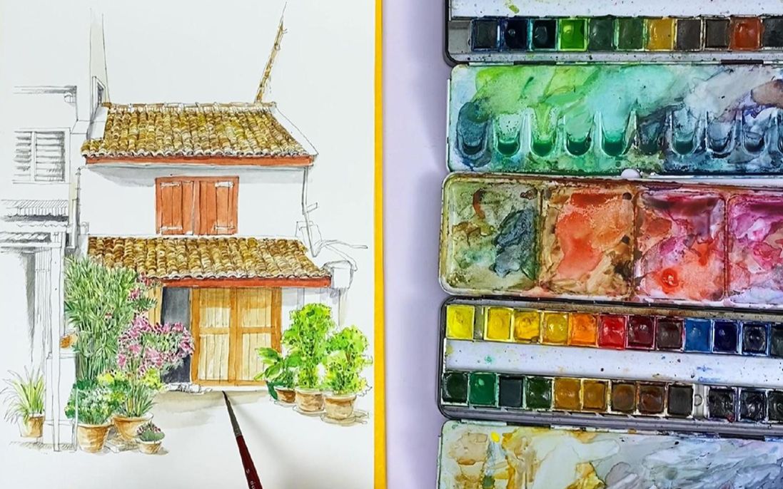 【色彩的艺术-水彩画】入门技法第一期_哔哩哔哩_bilibili
